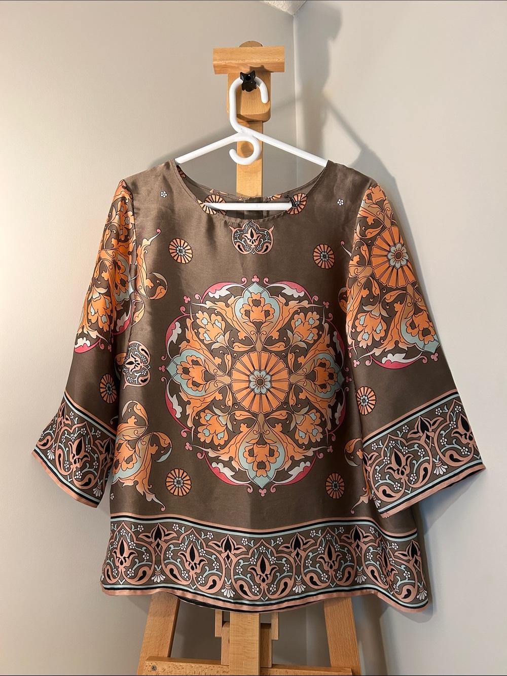 Soyaconcept | Medallion-Print Tunic with Three-Quarter Sleeves | Size 40/Medium